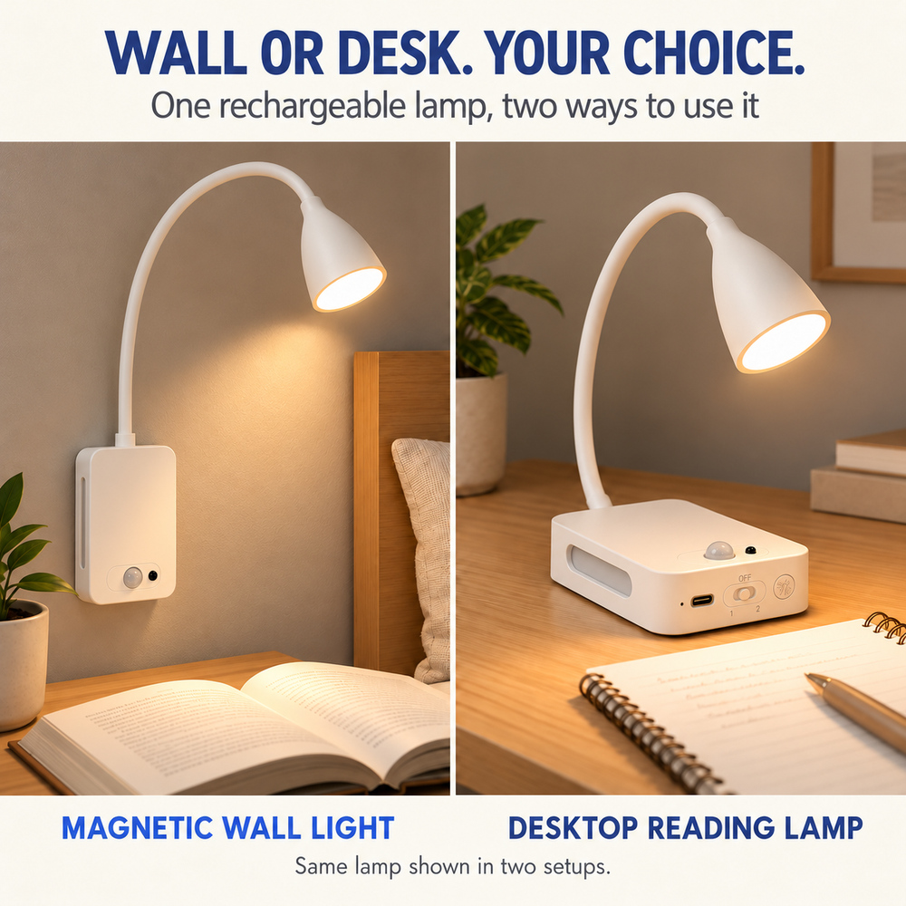 4000mAh 용량의 충전식 자석 부착 LED 독서등, - Light Switch 리뷰 및 가격